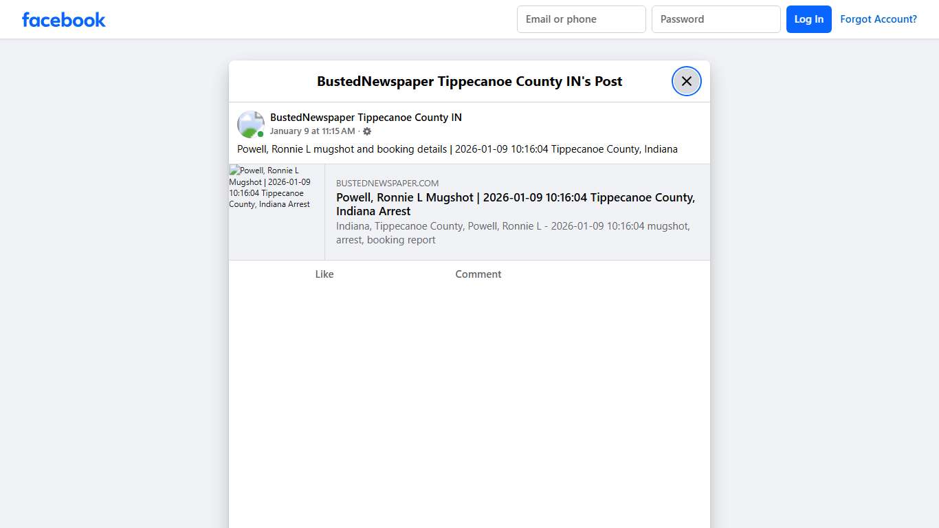 Powell, Ronnie L... - BustedNewspaper Tippecanoe County IN Facebook